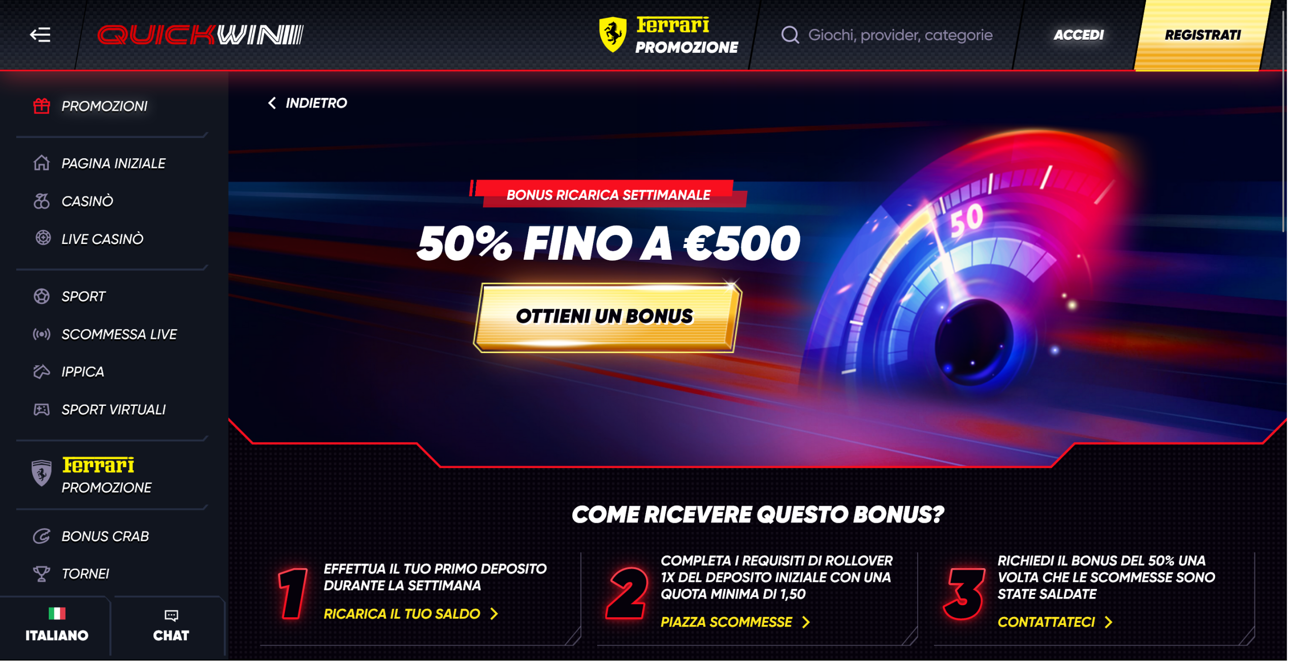 QuickWin Scommesse Bonus e Promozioni