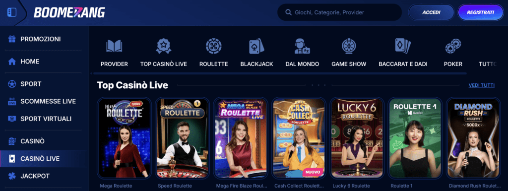 Boomerang Casino non aams
