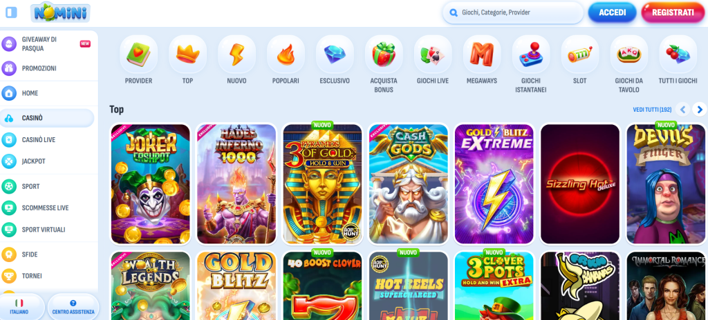 nomini casino non aams
